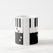 ピアノ鍵盤と猫の足のひらのコーヒーマグ コーヒーマグカップ (中央)