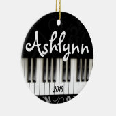 ピアノ鍵盤ピアニストパーソナライズされたミュージシャンギフト セラミックオーナメント (右)