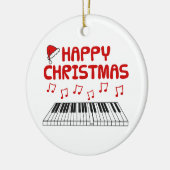 ピアノ鍵盤ピアニストミュージシャンクリスマスオーナメント セラミックオーナメント (左)