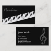 ピアノ鍵盤ピアノ先生名刺 名刺 (正面/裏面)