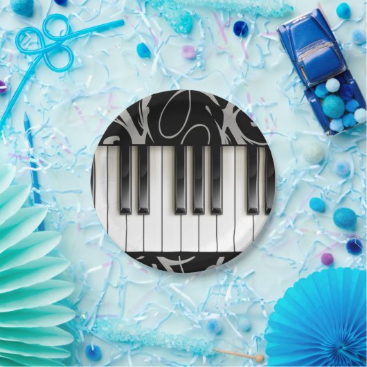 ピアノ鍵盤リサイタル披露宴 ペーパープレート (パーティー)