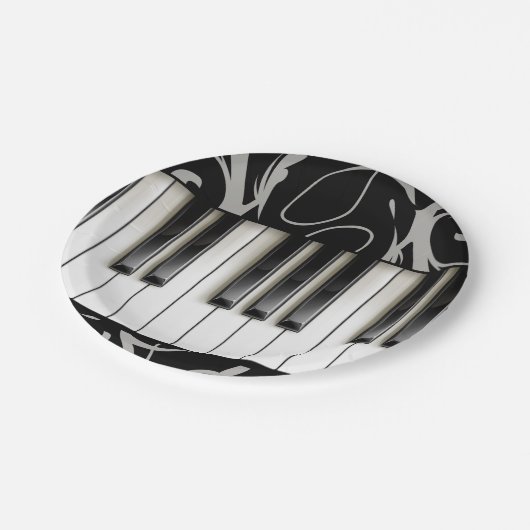 ピアノ鍵盤リサイタル披露宴 ペーパープレート (アングル)