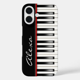 ピアノ鍵盤名前をカスタムする iPhone 16ケース
