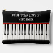 ピアノ鍵盤引用文 アクセサリーポーチ (正面)