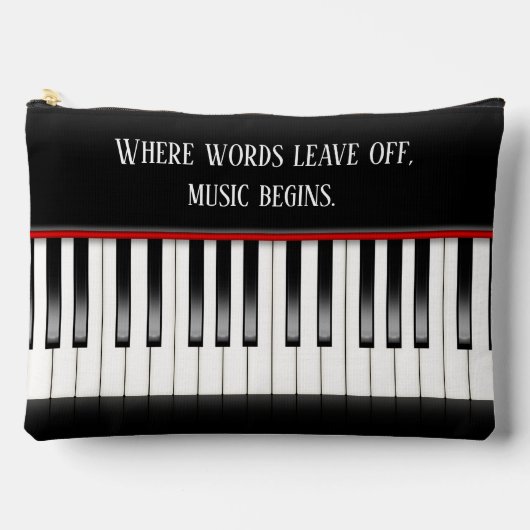 ピアノ鍵盤引用文 アクセサリーポーチ (正面)