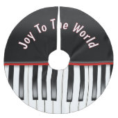 ピアノ鍵盤引用文 ブラッシュドポリエステルツリースカート (正面)