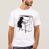 ピアノ鍵盤猫Tシャツ Tシャツ (正面)