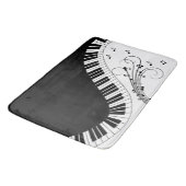 ピアノ鍵盤白黒デザインバスM バスマット (アングル)