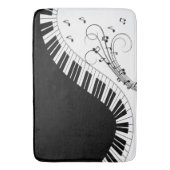 ピアノ鍵盤白黒デザインバスM バスマット (正面縦)