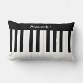 ピアノ鍵盤白黒ミュージカル楽器 ランバークッション (正面)