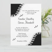 ピアノ鍵盤結婚テーマ招待状 招待状 (スタンド正面)