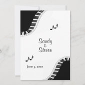 ピアノ鍵盤結婚テーマ招待状 招待状 (裏面)