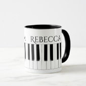 ピアノ鍵盤音パーソナライズされた楽2調マグ マグカップ (正面右)