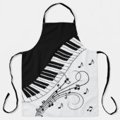ピアノ鍵盤音楽デザイン エプロン (正面)