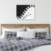 ピアノ鍵盤音楽デザイン キャンバスプリント (インサイチュ (寝室))