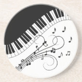 ピアノ鍵盤音楽デザイン コースター (正面)