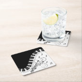 ピアノ鍵盤音楽デザイン スクエアペーパーコースター (インサイチュ)