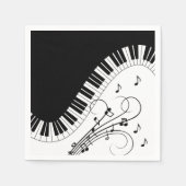 ピアノ鍵盤音楽デザイン スタンダードカクテルナプキン (正面)