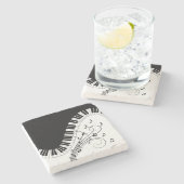 ピアノ鍵盤音楽デザイン ストーンコースター (横)