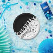 ピアノ鍵盤音楽デザイン ペーパープレート (パーティー)