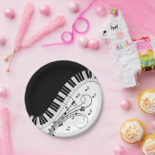 ピアノ鍵盤音楽デザイン ペーパープレート (パーティー)