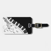 ピアノ鍵盤音楽デザイン ラゲッジタグ (正面横)