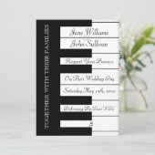 ピアノ鍵盤音楽結婚式招待状 招待状 (スタンド正面)