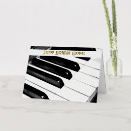 ピアノ鍵盤 オーダーメイド 音楽家 誕生日 箔グリーティングカード