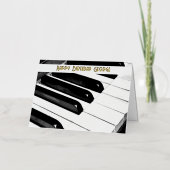 ピアノ鍵盤 オーダーメイド 音楽家 誕生日 箔グリーティングカード (正面)