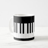 ピアノ鍵盤 キーボード 音楽 楽器 コーヒーマグカップ (正面左)