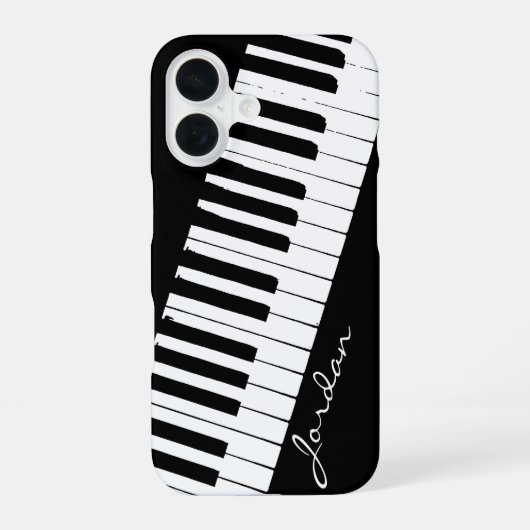 ピアノ鍵盤 | スラント | カスタマイズ可能 iPhone 16ケース (裏面)