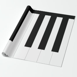 ピアノ鍵盤 ブラック&ホワイト キーボード 音楽好きの ラッピングペーパー