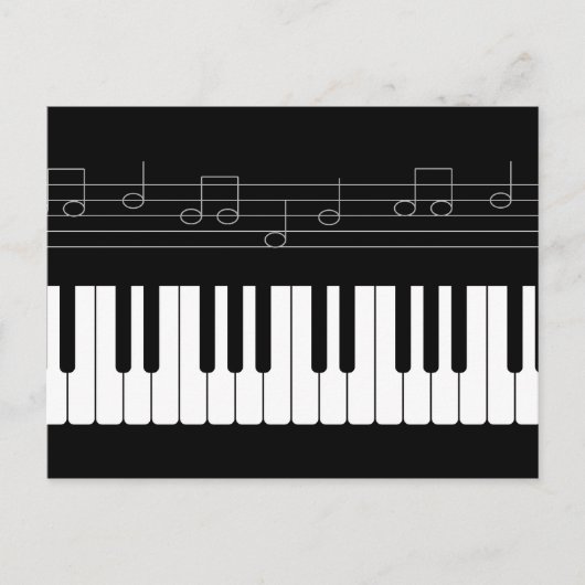 ピアノ鍵盤 ポストカード (正面)