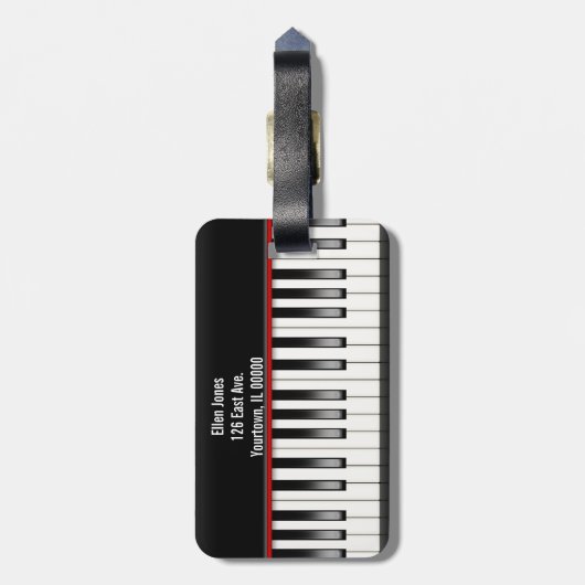 ピアノ鍵盤 ラゲッジタグ (裏面縦)