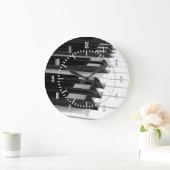 ピアノ鍵盤 ラージ壁時計 (ホーム)