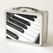 ピアノ鍵盤 音楽好き 楽器 テーマ メタルランチボックス (正面)
