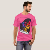 ピアノ鍵盤+音符+カットデザインの音楽教師Tシャツ Tシャツ (正面フル)
