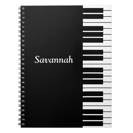 ピアノ鍵盤 黒と白 ノートブック (正面)