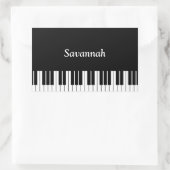 ピアノ鍵盤 黒と白 長方形シール (バッグ)