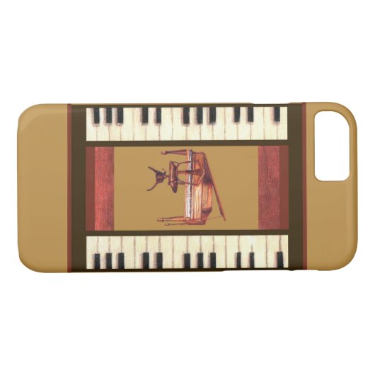 ピアノ鍵縁どアンティークPiano iPhone 7ケース Case-Mate iPhoneケース (裏面(横))