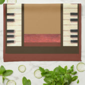 ピアノ鍵縁どキッチンタオル キッチンタオル (折り畳み)