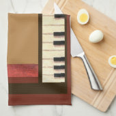 ピアノ鍵縁どキッチンタオル キッチンタオル (四つ折り)