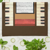 ピアノ鍵縁どシート歌曲キッチンタオル キッチンタオル (折り畳み)