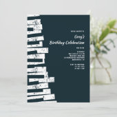 ピアノ鍵誕生日パーティーの招待状 招待状 (スタンド正面)