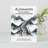 ピアノ鍵音楽マウンテンズキーボードクライム誕生日 カード (スタンド正面)