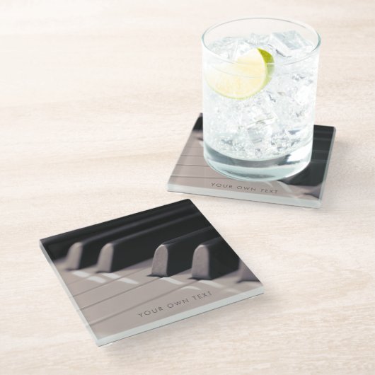 ピアノ鍵音楽先生クラシー ガラスコースター (アングル)