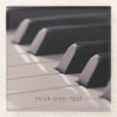 ピアノ鍵音楽先生クラシー ガラスコースター (正面)