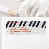 ピアノ鍵音楽愛好家の差出人住所ラベル ラベル (インサイチュ)