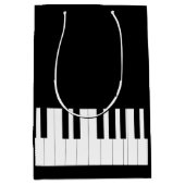 ピアノ鍵音楽愛好家 ミディアムペーパーバッグ (正面)