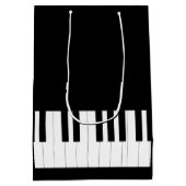 ピアノ鍵音楽愛好家 ミディアムペーパーバッグ (裏面)
